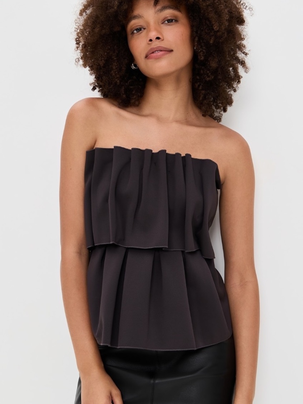 HOUSE OF DAGMAR Sculpted Tube Top in Chocolate Brown Size FR 38/US 6